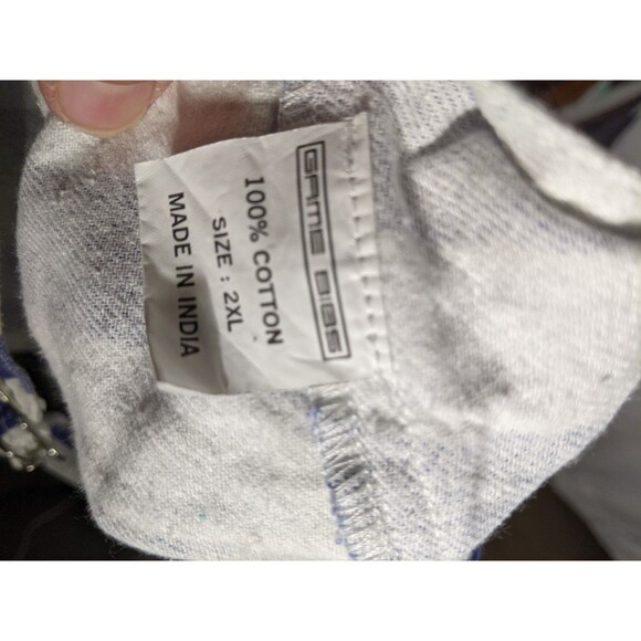 Game Bibs Overalls Blue White Adult Sz 2XL Tailgate Game Day Football Sports - Picture 9 of 13